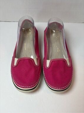 Crocs Women’s Hot Pink Hover Slip-on Canvas Sneakers Size 9
